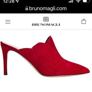 Bruno Magli ARIA WOMEN'S MULE PUMP - RED SUEDE NEW! Made in Italy size 38.5